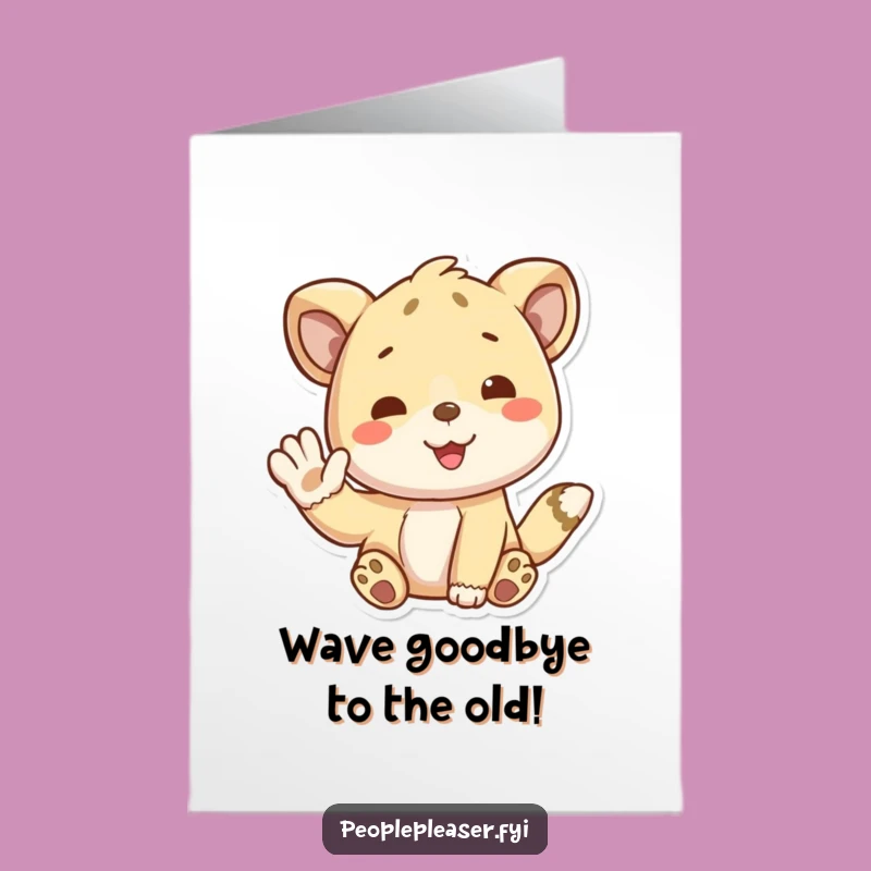 Free Printable Congrats Card: Playful Animal Waving, Humorous Downloadable