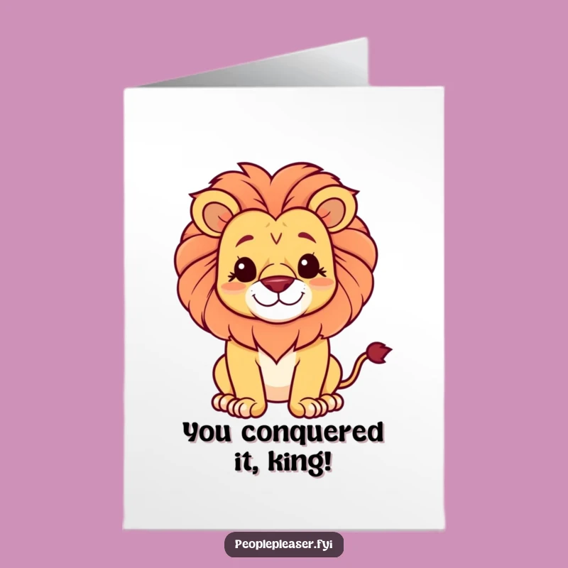 Free Printable Congrats Card: Lion's Proud Achievement - Funny Downloadable Success