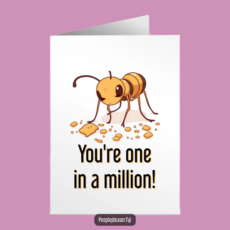 Free Printable Congrats Card: Ant Tidying Crumbs Funny DIY Gift
