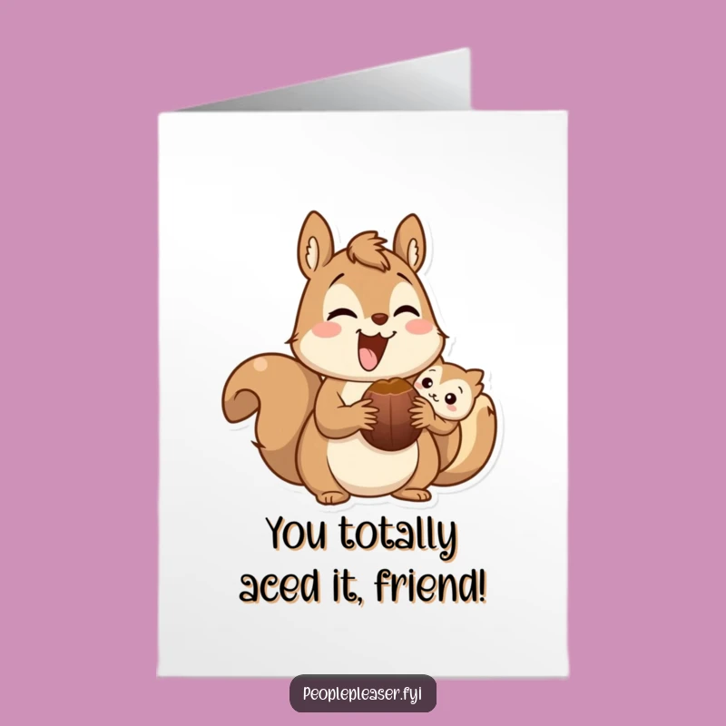 Free Printable Squirrel Sharing Congratulations Card - Funny Downloadable Gift for Success