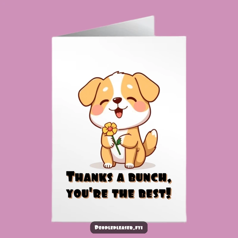 Free Printable Thank You Card: Dog Flower - Funny Downloadable Gift