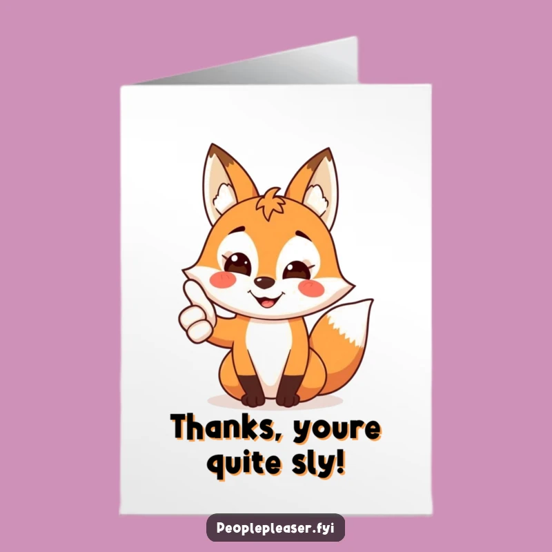 Free Printable Thank You Card: Fox Thumbs Up - Funny Downloadable Gift