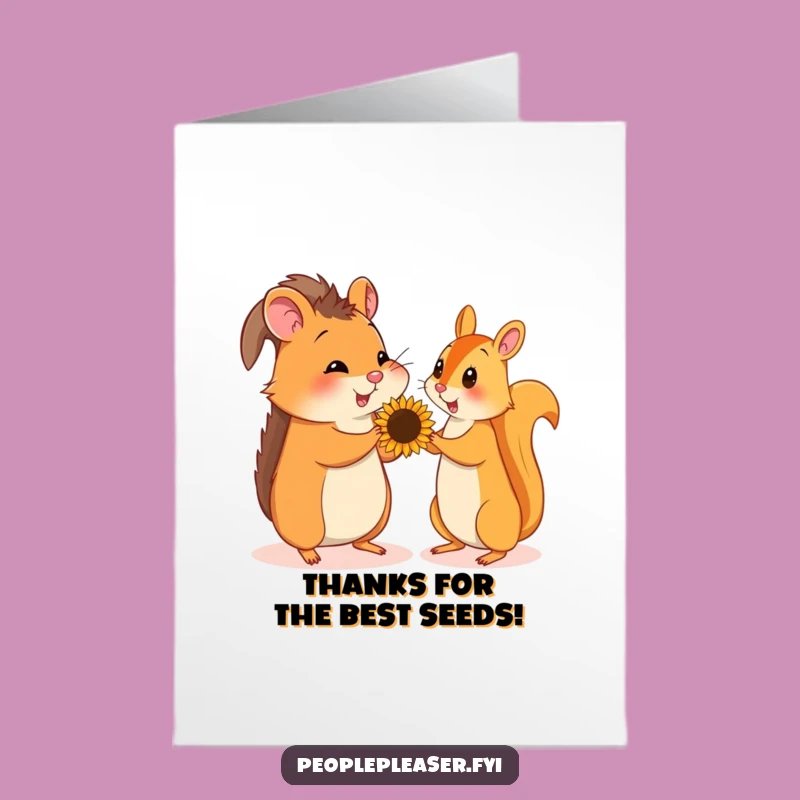 Free Printable Thank You Card: Hamster's Sweet Seed Gift, Download Instantly!