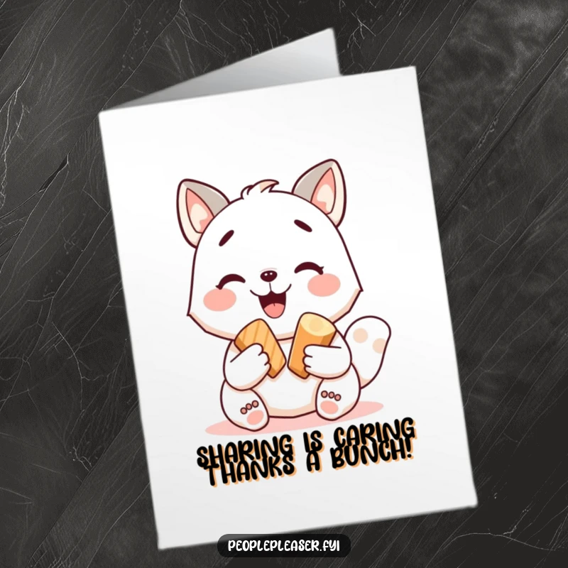 Funny Free Printable Thank You Card: Adorable animal sharing a delicious treat, conveying thanks with humor and sweetness.