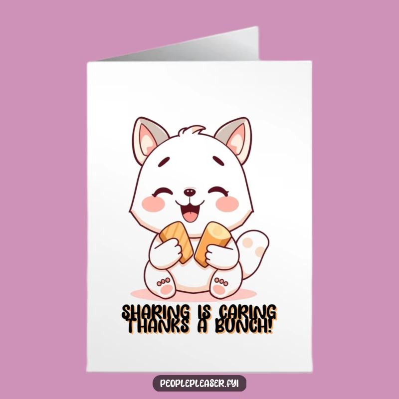 Free Printable Thank You Card: Happy Animal Sharing Treat, Heartfelt Downloadable