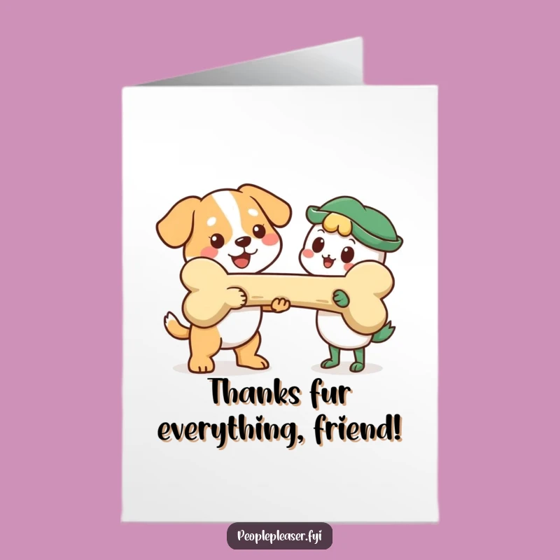 Free Printable Thank You Card: Humorous Dog Bone Gift for Expressing Gratitude