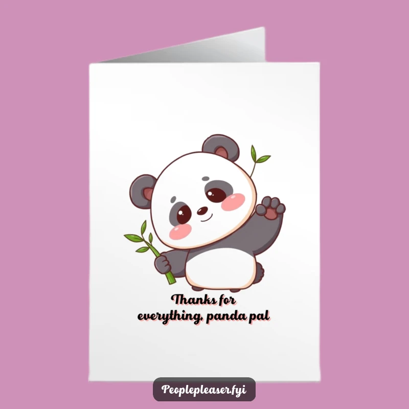 Free Printable Thank You Card: Panda Bamboo - Charming & Funny Downloadable Gift!