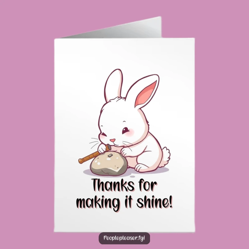 Free Printable Thank You Card: Rabbit's Shining Thanks - Humorous Download!
