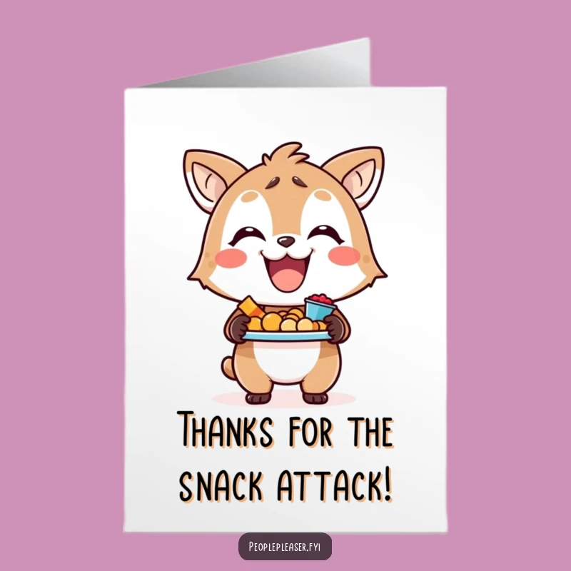 Funny Free Printable Thank You Card: Snack Sharing Animal - Instant Download Gratitude