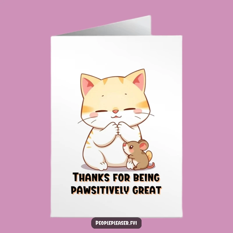 Free Printable Thank You Card: Cat Mouse - Sweet & Funny Downloadable Gift!
