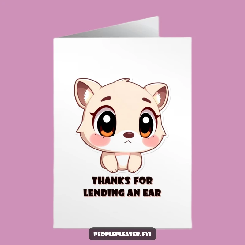 Thank You Free Printable Card: Big-Eyed Animal Listener for a Heartfelt Gesture