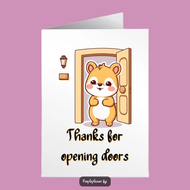 Free Printable Thank You Card: Helpful Door Opener Animal, Funny Downloadable Gratitude