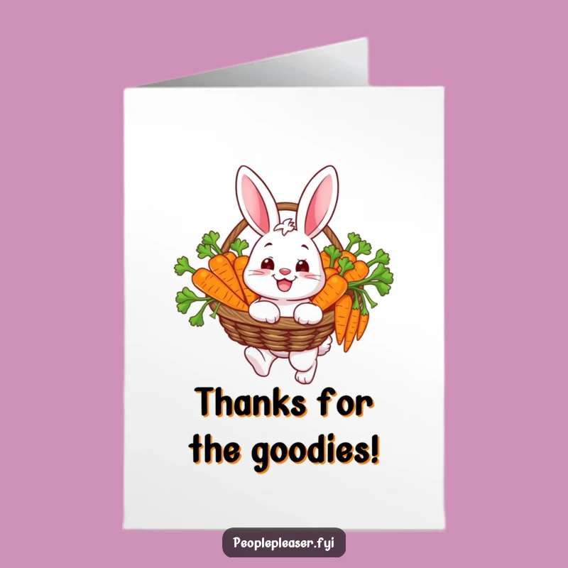 Free Printable Bunny Thank You Card: Funny Carrot Abundance Downloadable Gift for Gratitude