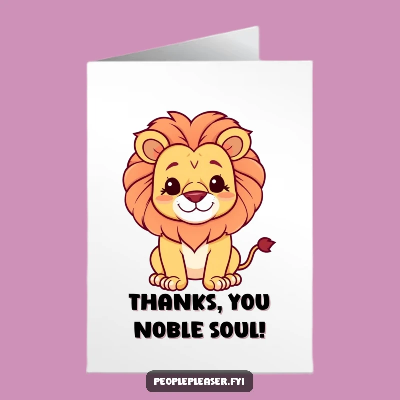 Free Printable Thank You Card: Lion's Gracious Thanks - Funny Downloadable Gift