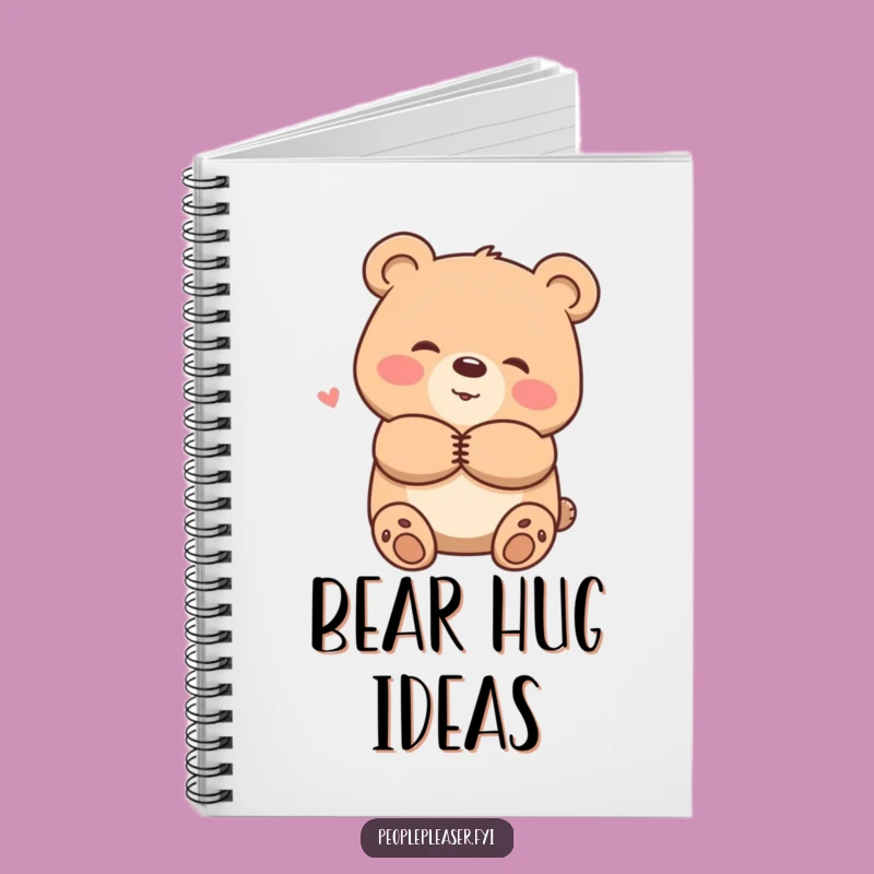 Funny Smiling Bear Hug Notebook - Journal Comfortable Friend Gift