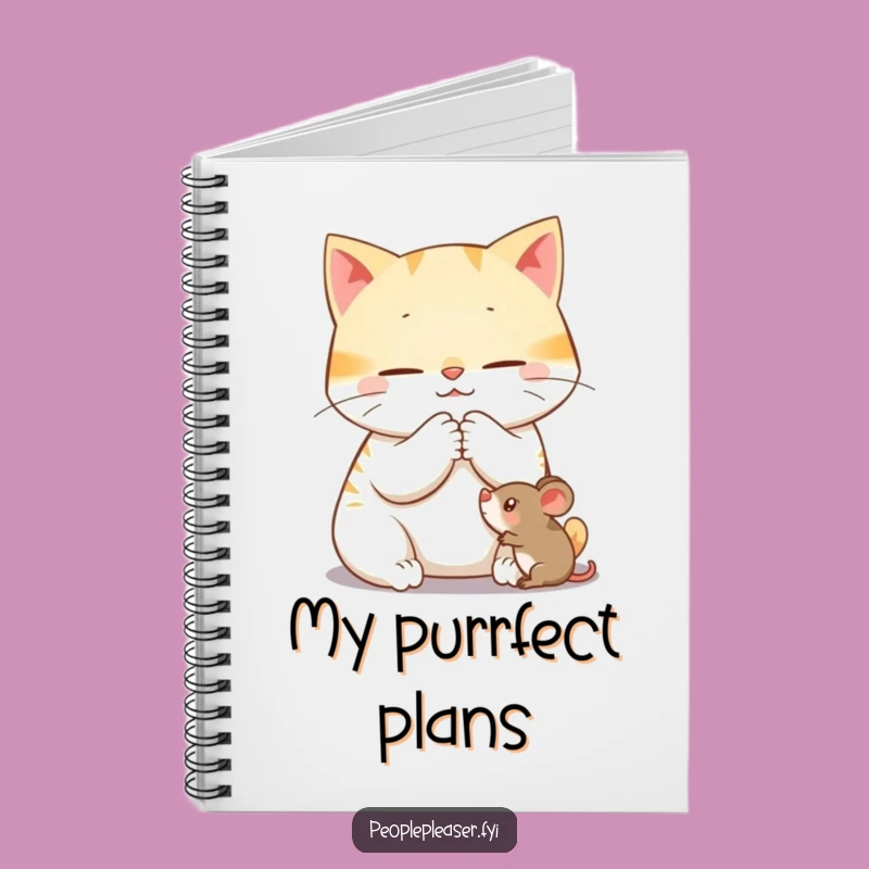 Funny Cat Grooming Mouse Notebook: Journal Your Thoughts with a Content Cat