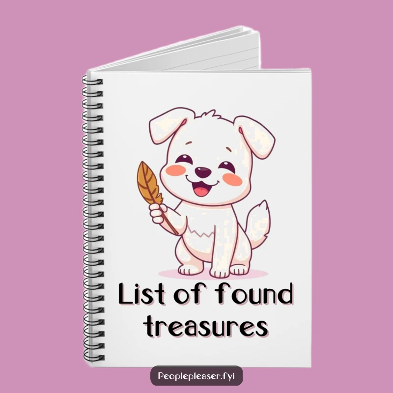 Funny Dog Feather Notebook: Journal with a happy dog and feather, a funny gift for writers.