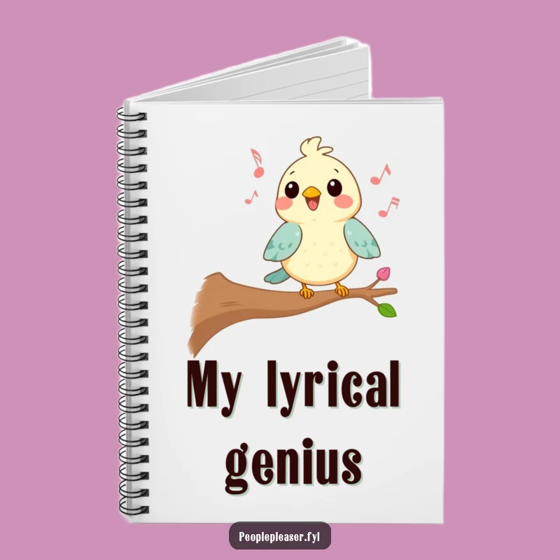Funny Kawaii Bird Notebook, Cheerful Notes, Creative Gift for Songwriters
