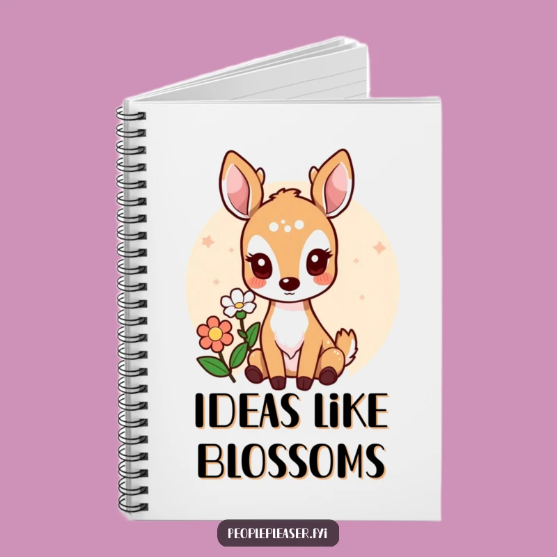 Funny Deer Notebook: Jot Down Ideas with a Sweet Flower Offering