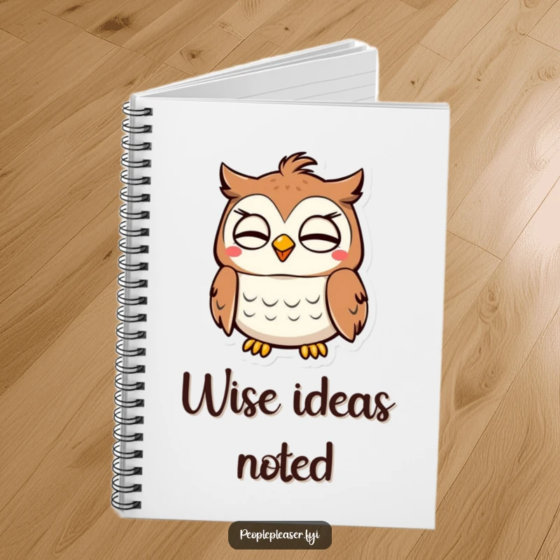 Funny Owl Notebook: A happy owl character nods approvingly, perfect for jotting down wise insights. Useful funny gift!