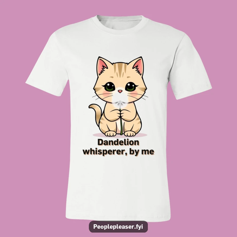 Funny Cat T-Shirt: Charming Feline Offers Dandelion Flower, A Hilarious Gift Idea