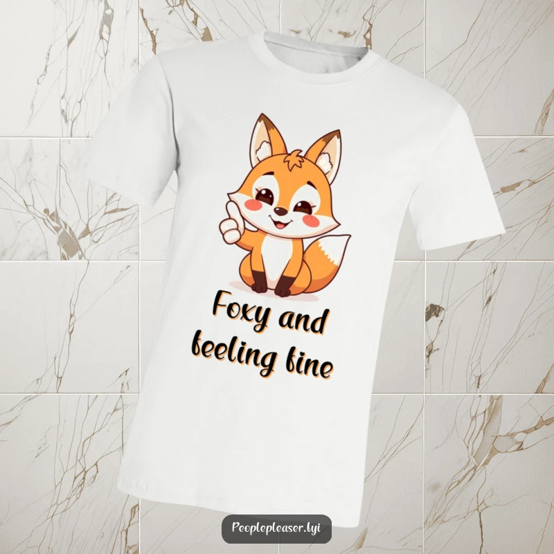 Funny Fox T-Shirt with a smiling fox character giving a thumbs up, perfect for expressing enthusiasm and approval.