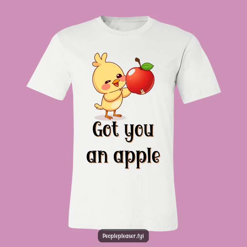 Funny Giggling Bird Apple T-Shirt - Adorable Bird Lover Apparel Gift