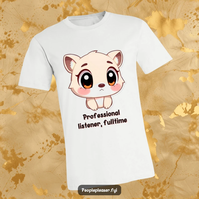 Funny T-Shirt with an animal character's large, understanding eyes, symbolizing deep listening and empathy.