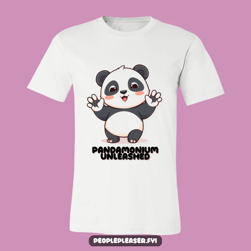 Funny Panda Wave T-Shirt: Cute Character Greeting, Comfy & Hilarious Gift!