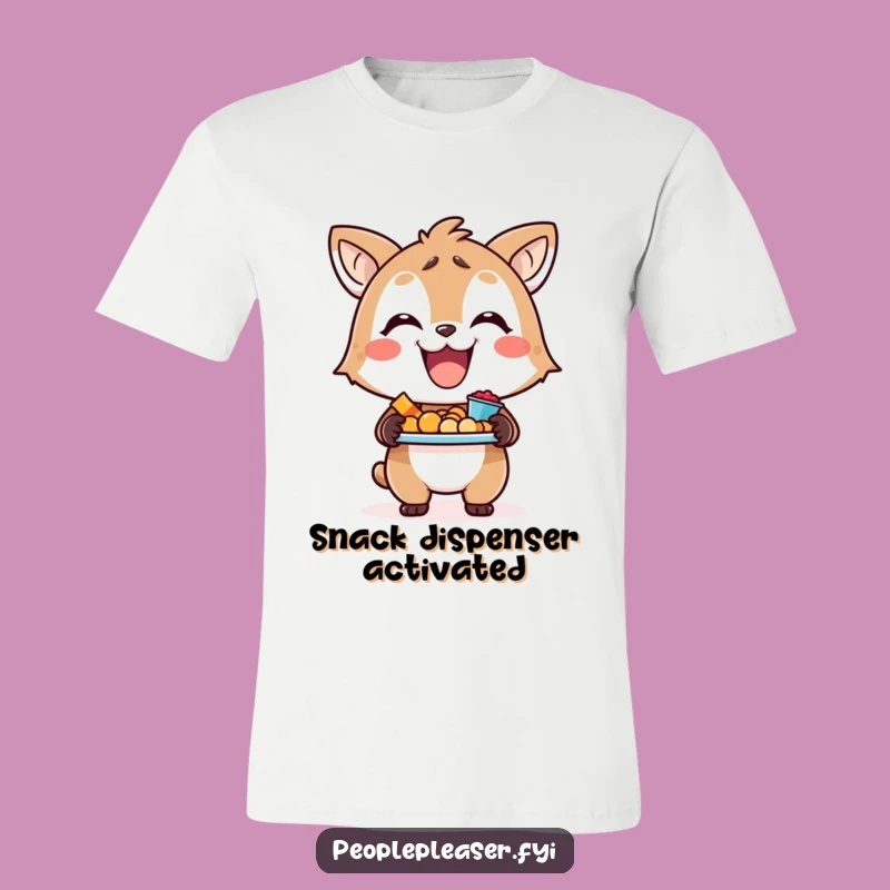 Funny Snack Time T-Shirt - Smiling Animal with Tray - Hilarious Comfort Gift