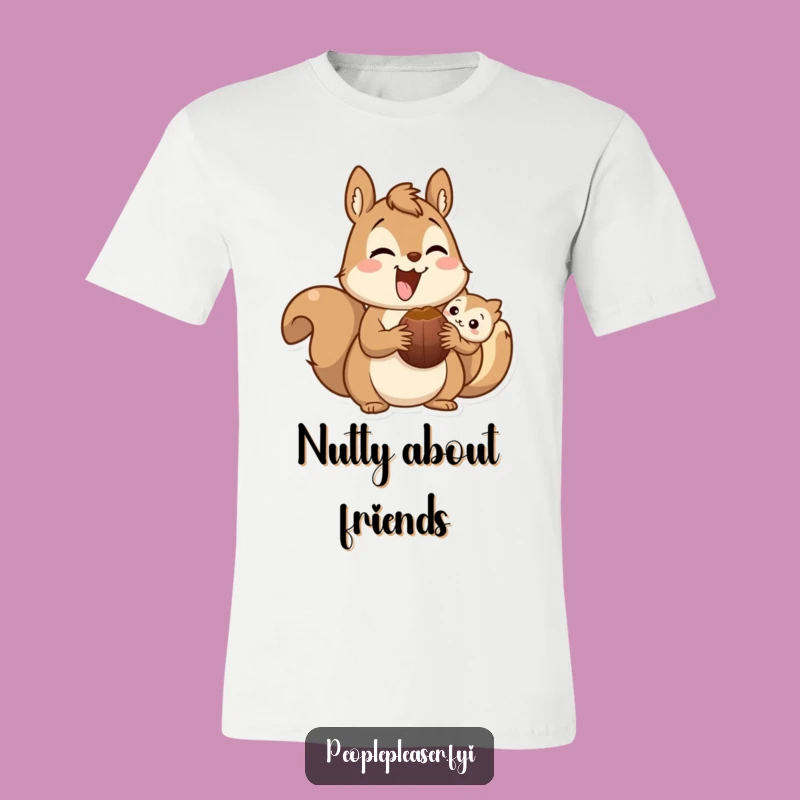 Funny Squirrel Buddy T-Shirt: Cute Rodent Sharing Nut, Comfy & Hilarious Gift!