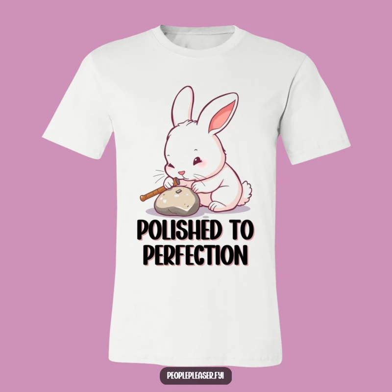Funny Rabbit Polishing T-Shirt: Hilarious Gift for Perfectionists & Clean Freaks