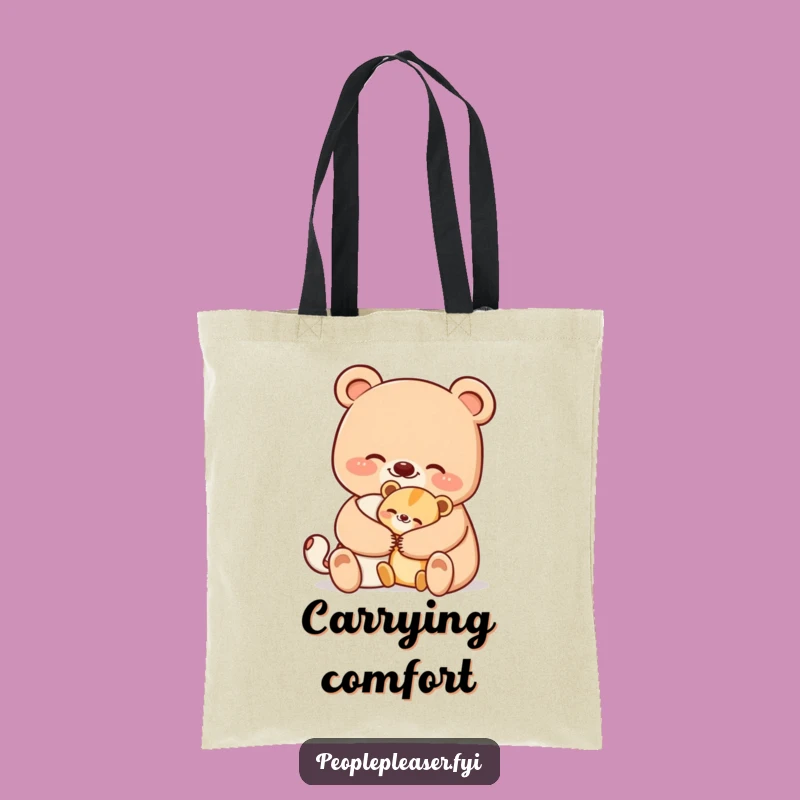 Funny Bear Hug Tote Bag: Carry Comfort with Comedic Warmth!