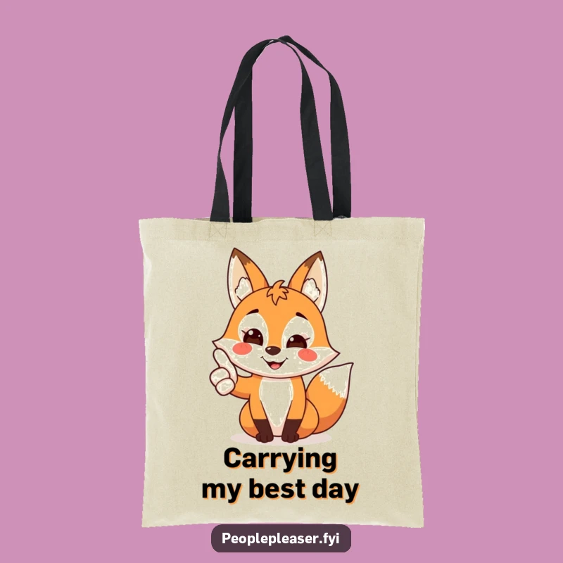 Funny Fox Thumbs Up Tote Bag: Carry Your Approval, Practical Funny Gift!
