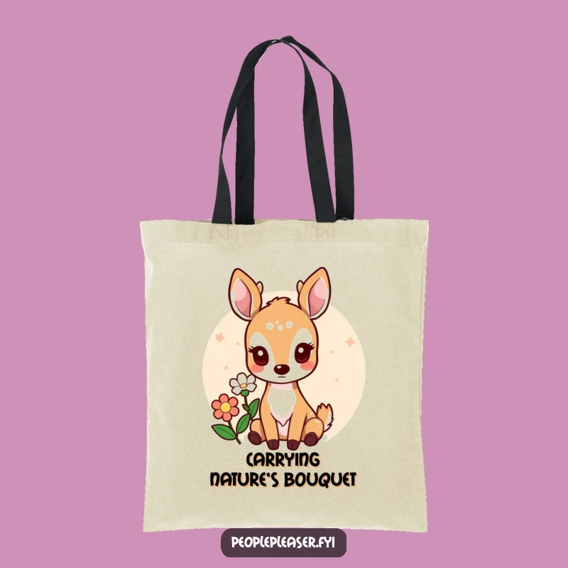 Funny Deer Tote Bag: Carry Your Day with This Flower-Bearing Cutie