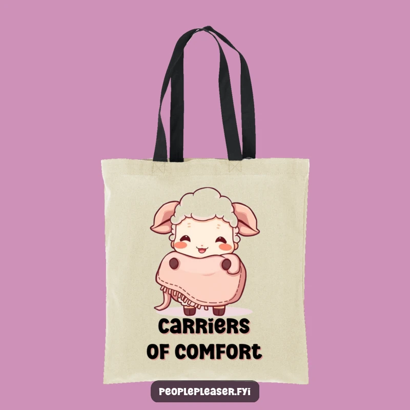 Funny Giggling Sheep Blanket Tote Bag: Carry Comfort and Laughter!