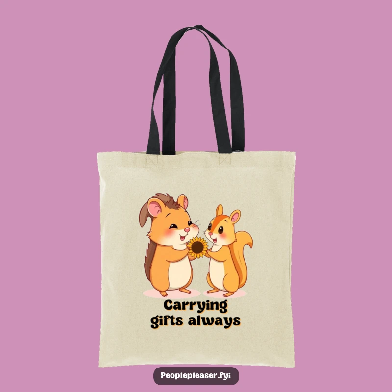 Funny Hamster & Squirrel Seed Gift Tote Bag, Eco-Friendly Carry-All