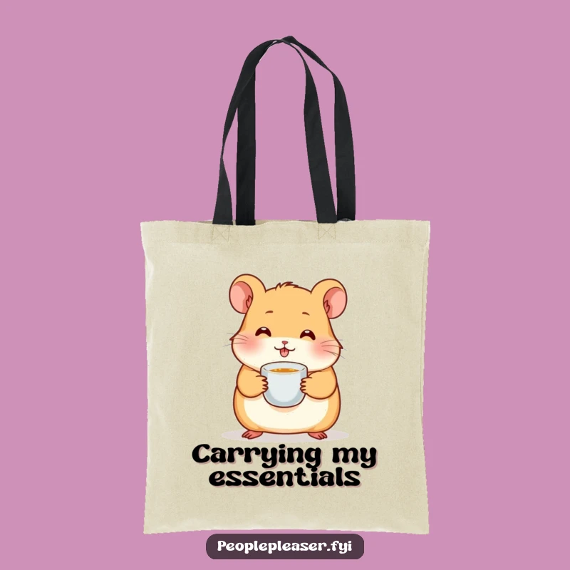 Funny Hamster Tea Lover Tote Bag: Cute Rodent Carry-All, Practical & Hilarious Gift!