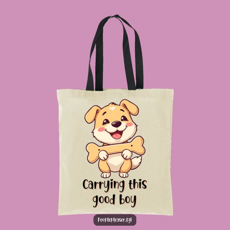 Funny Happy Dog Bone Fetch Tote Bag - Stylish Dog Accessory Gift