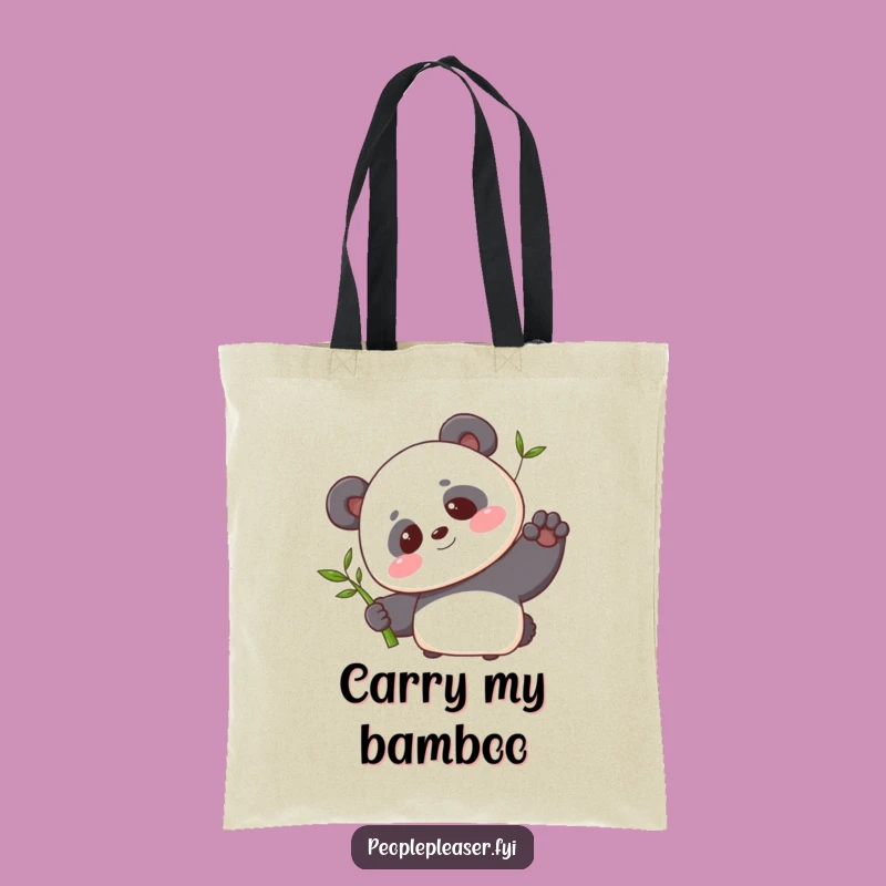 Funny Panda Bamboo Tote Bag: Carry Your Essentials with Adorable Style