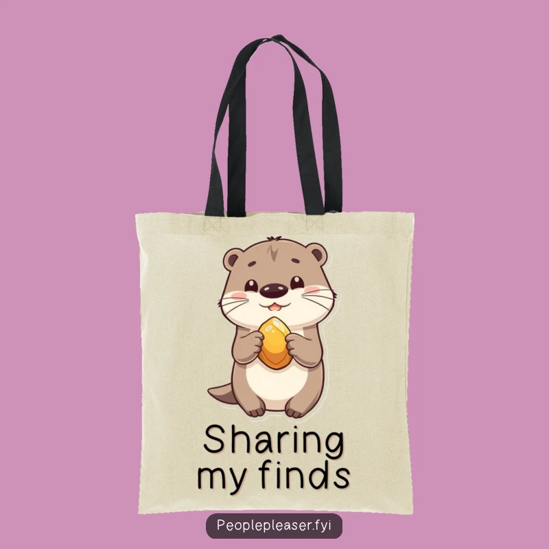 Funny Playful Otter Tote: Sharing Friend's Carry-All Bag Gift