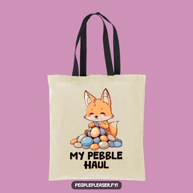 Funny Fox Pebble Tote Bag: Stylish & Hilarious Gift for Treasure Hunters