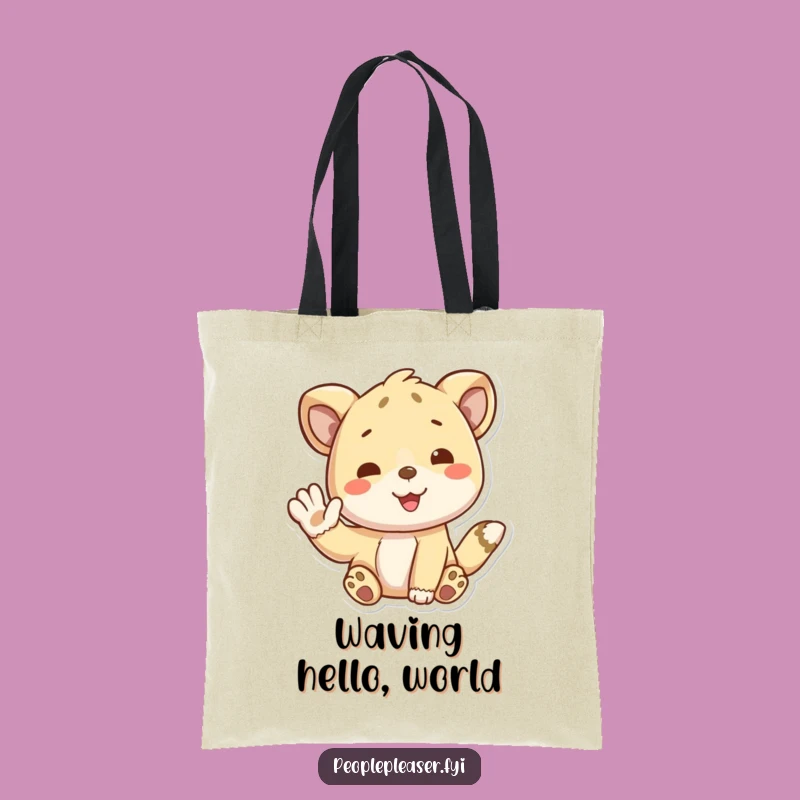 Funny Animal Waving Tote Bag - Carry Greetings and Smiles with This Gift!